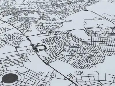 Panama City Road Network and Streets 3D model