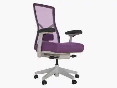 High Back Ergonomic Office Chair Leather 3D model