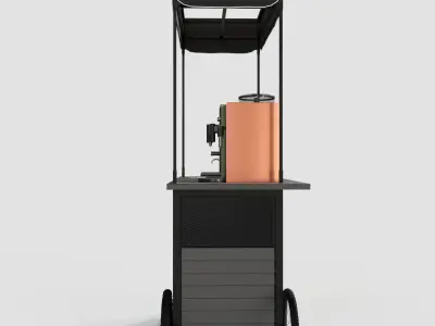 COFFE STAND 001 Low-poly 3D model