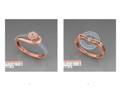 ladies ring pack 100 STL files  3D print model