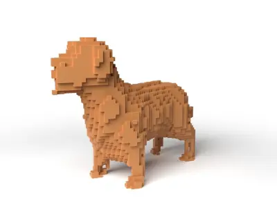 Terrier Minecraft Voxel Low-poly 3D model
