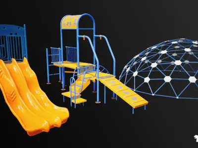 Playground Equipment VOL 1 Low-poly 3D model