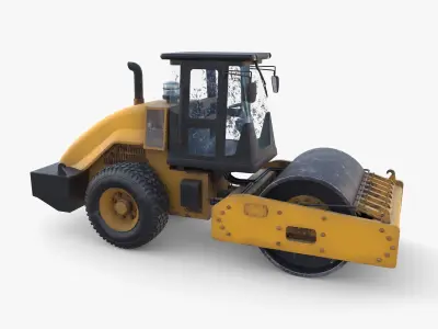 Road roller V1 Low-poly 3D model