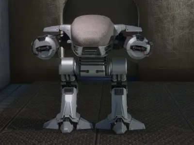 ED-209 robocop robot Low-poly 3D model