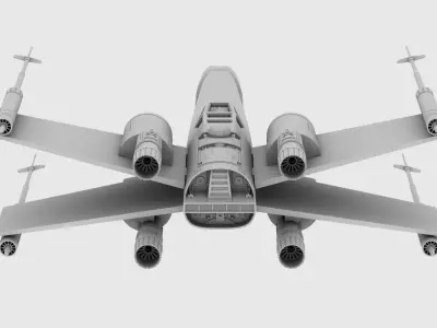 Star Wars Ralph McQuarrie X-Wing Concept V2 3D print model