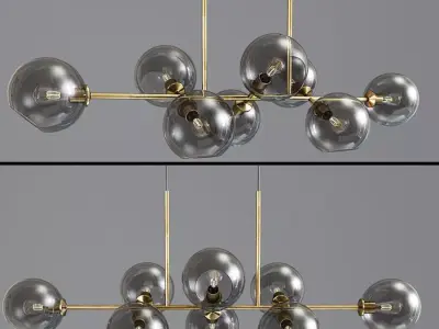 Staggered Glass Chandelier 3D model