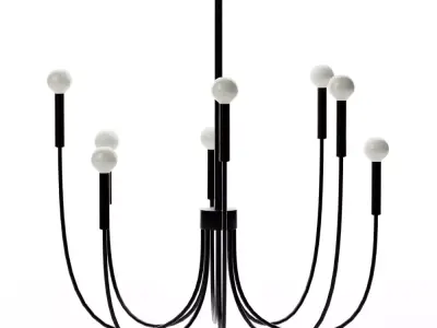 Ulla Light Chandelier Matte Black Low-poly 3D model