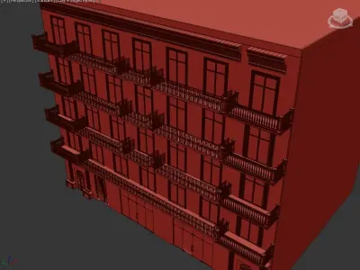 Haussmannian Style Residential Building 3D model
