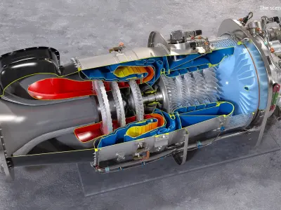  PT6C-67C Turboshaft Slice Engine 