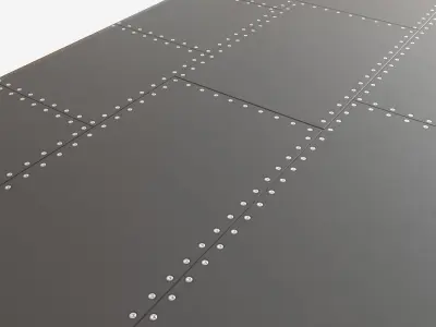 Metal Desk with Drawer 02 3D model