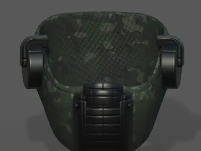 Gas mask respirator scifi futuristic 3d  Low-poly 3D model 10