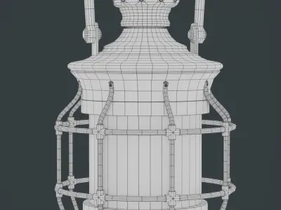 Antique Lantern Low-poly 3D model purchase