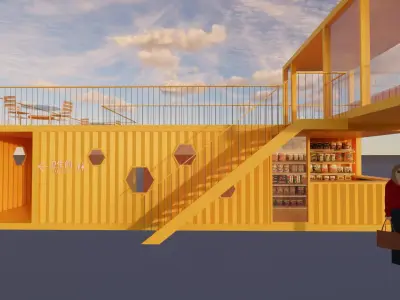 Container coffee shop-9 3D model