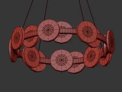TRACY chandelier with gold and circles 3D model