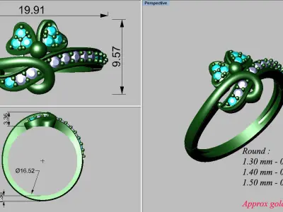 light weight gold diamond rings-C111116SKCH2026036-wt-0-5 3D print model purchase