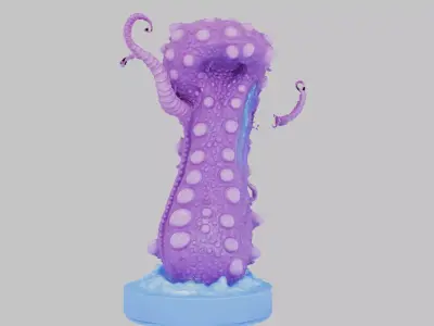 Stylized Tentacle Creature 3D Model Low-poly 3D model