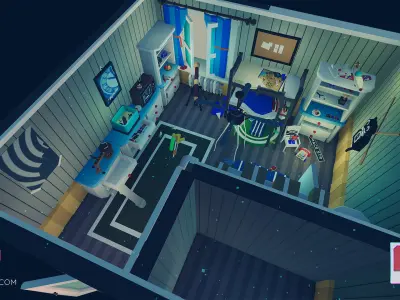 1980 - Retro Youth Room  3D Mid Poly  Low-poly 3D model