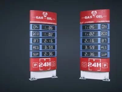 Fuel Price Display Low-poly 3D model