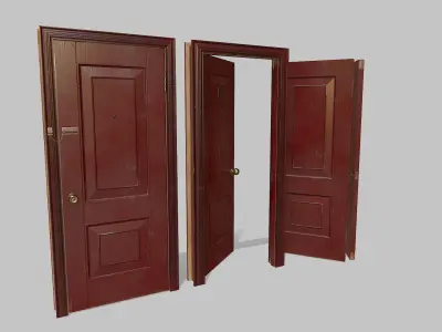 Door red 02 Low-poly 3D model