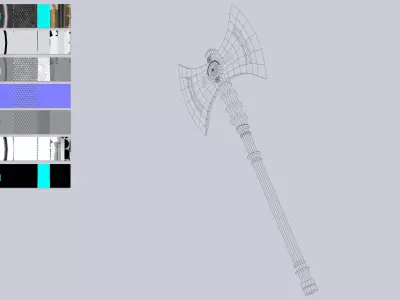 Scifi axe Low-poly 3D model