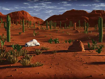 Stylized Desert Environment 3D model