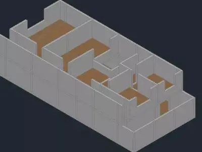 House floor plan of building Free 3D model