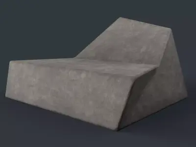 Modern Outdoor Bench 87 PBR Game Ready Low-poly 3D model