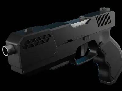 Modern Sci-fi Pistol Low-poly 3D model