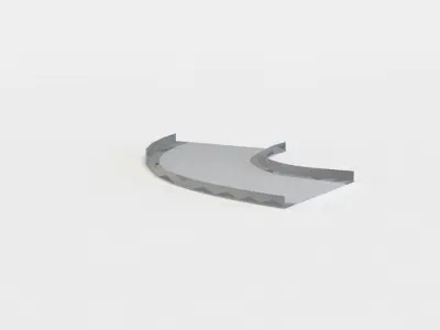 Road curve right Low-poly 3D model