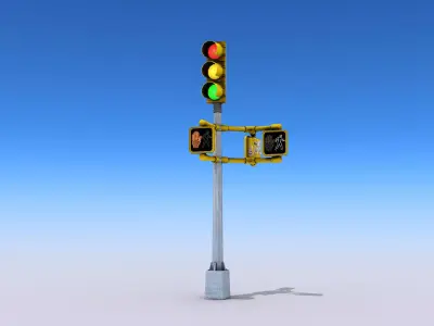 Traffic Lights Low-poly 3D model