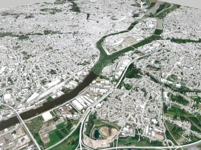 Cityscape Nantes France  3D model