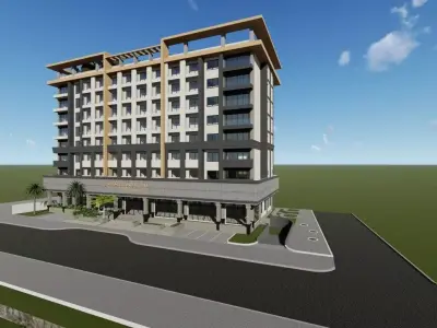 Hotel and Residential Building 3D model