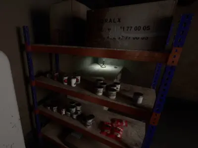 Old Gas station Low-poly 3D model