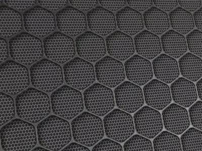 Hexagonal Metal Grille PBR Seamless Texture