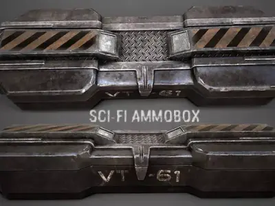Sci-fi ammobox Low-poly 3D model