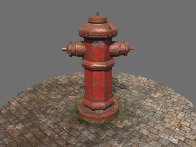 Fire gydrant Low-poly 3D model
