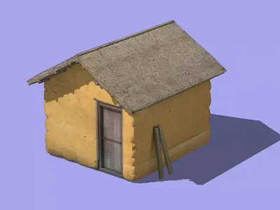 Rural Warehouse Low-poly 3D model