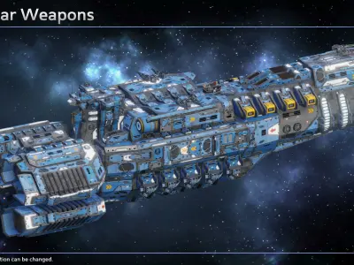 Spaceship Destroyer Vanguard Low-poly 3D model