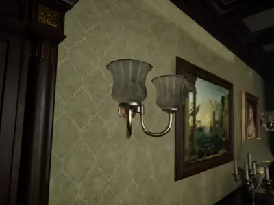 Wall Lamp Low-poly 3D model