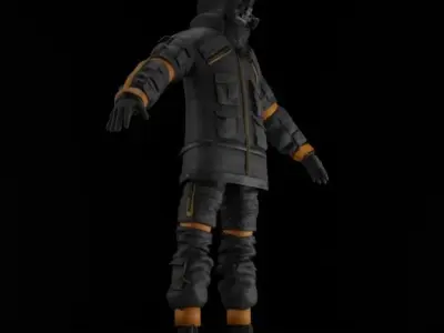 Cyberpunk Character Street Wear Low-poly 3D model