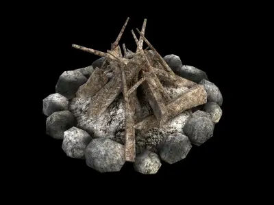 Campfire - PBR - Textured Low-poly 3D model