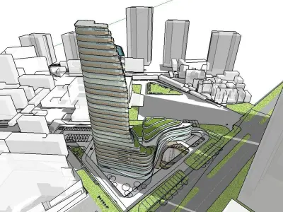 vacation spot-Resort-Fashion Leisure Hotel-092 3D model