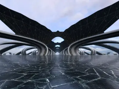 Parametric Vault Structure - Architectural Background - V2U4 Low-poly 3D model