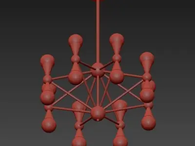 Lampara Techo Cristal Blanco 3D model