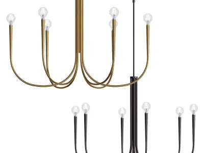 Swoop Arm Chandelier 3D Model 3D model