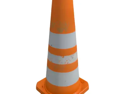 Weathered Traffic Cone Urban Prop Low-poly 3D model
