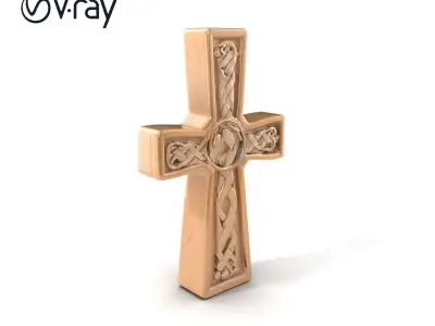 Celtic Cross Detailed Knotwork Stone model pack Low-poly 3D model