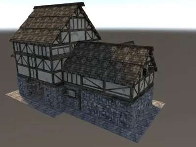 Medieval City House 05 Low-poly 3D model