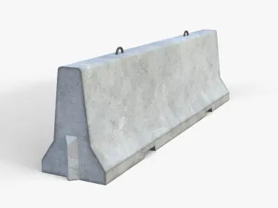 Jersey Concrete Barrier Low-poly 3D model