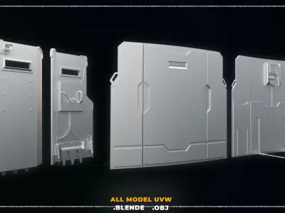 10 SCI-FI SHEILD POLICE GAME ASSET 3D model